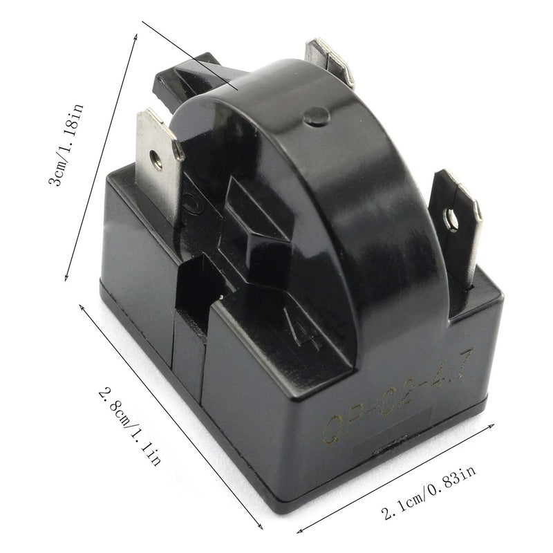 RLECS 2pcs 3 Pin Coolers Compressor Starter QP-02-4.7 PTC Refrigerator Start Relay 4.7 ohm - Image 3